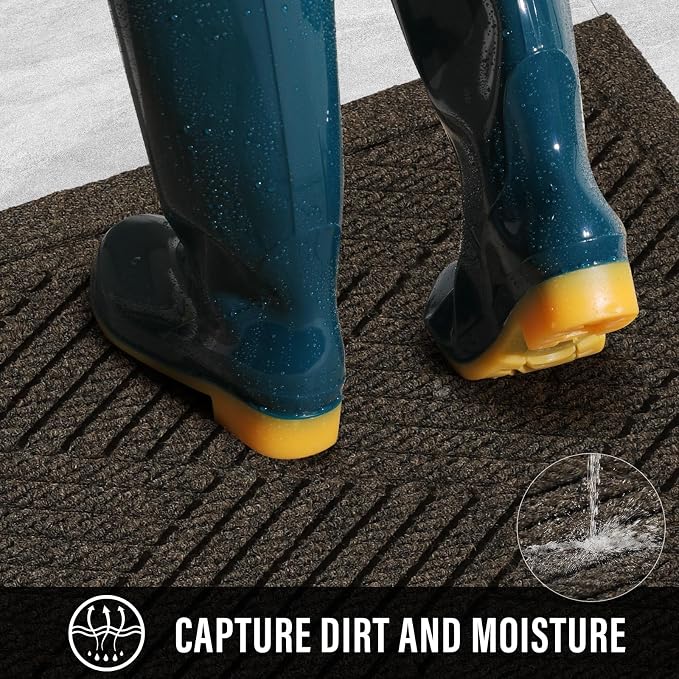 Sturdy Front Door Mat, Absorbent Muddy Dirt Resist Welcome Door Mats Outdoor - Image 2