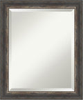 Amanti Art Brown Bathroom Mirror for Over Sink, 23x19 Bark Rustic Char Narrow Rectangle Vanity Mirror, Small Country Rustic Frame, Hangs Horizonally and Vertically, Bathroom Wall Decor, Beveled Edge