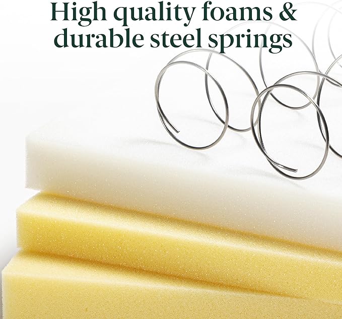 ZINUS 8 Inch Foam and Spring Hybrid Mattress [New Version], Queen, Fiberglass Free, Medium Firmness, Durable Support, Certified Safe Foams & Fabric, Mattress in A Box