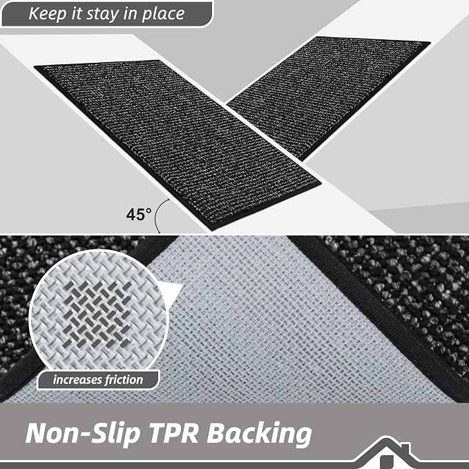 BEQHAUSE Dirt Trapper Door Mat 20" x 32", Non-Slip Washable Doormats, Low - Image 6