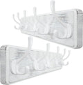 WEBI Coat Rack Wall Mount,Coat Hooks Wall Mounted,16" Hole to Hole,Large Coat Hanger Wall Hook Rack,5 Hooks for Hanging Coats,Hats,Jacket,Clothes,White,2 Packs