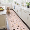 Pink Floral Hallway Runner Rug 2x10 by WelcometoBabovid