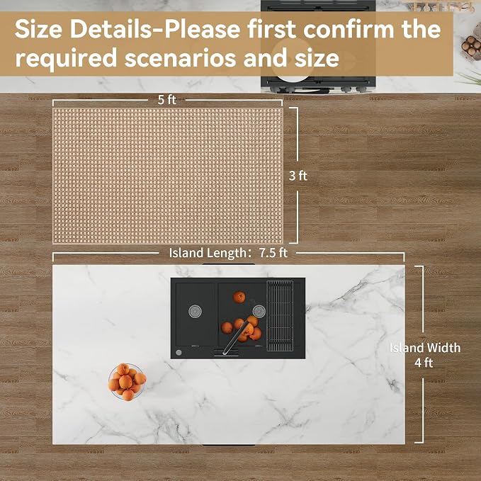 3x5 ft Area Rug Entryway Runner Kitchen Rugs Non Slip Washable Brown | Boho - Image 2