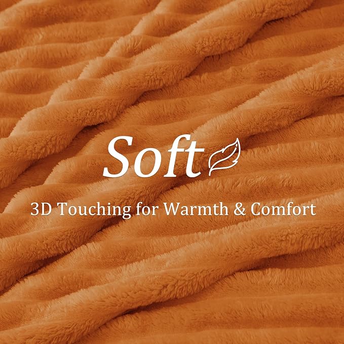 BEDELITE Ribbed Fleece Fall Throw Blanket - Image 3