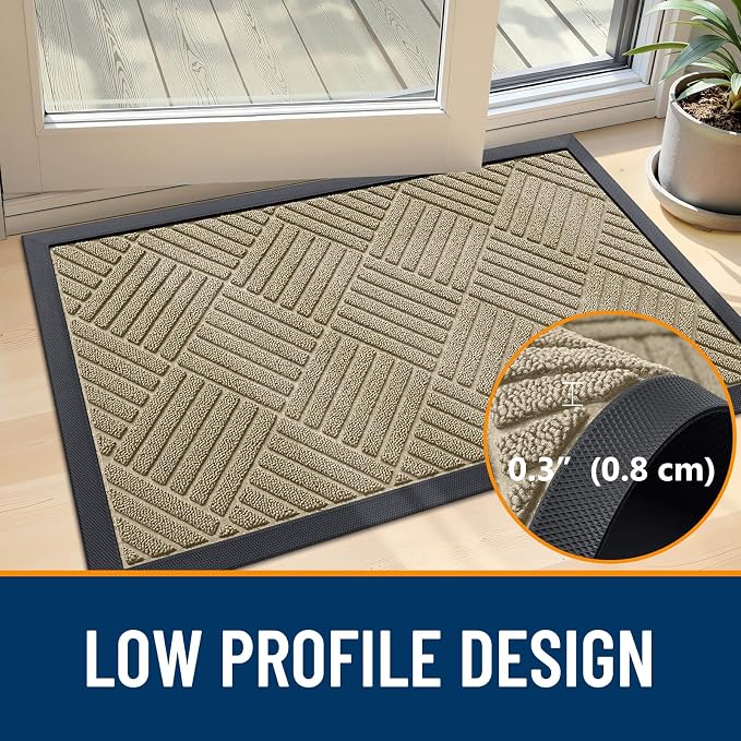 OLANLY Front Door Mat Outside Entrance 59x34, Waterproof Heavy-Duty Doormat | - Image 5