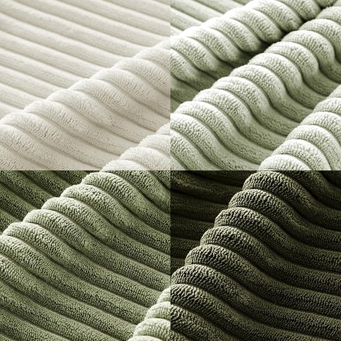 MIULEE Soft Corduroy Decorative Throw Pillow Covers Light Green 24x24 | Set of 4 - Image 7