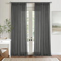 Charcoal Gray Linen Pinch Pleat Semi Sheer 120 Inch Curtains 2 Panels Set | by Twodrapes