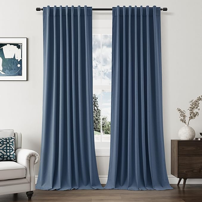 100% Blackout Curtains 84 Inch Length 2 Panels Set by Guken