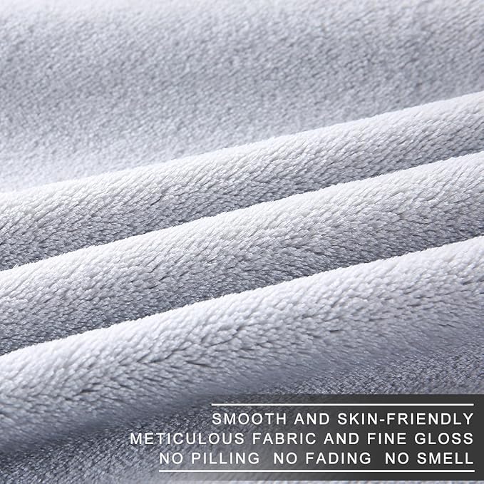 Polar Fleece Blankets Queen Size for The Bed Extra Soft Brush Fabric Super Warm Sofa Blanket 90" x 90"(Light Gray Queen)