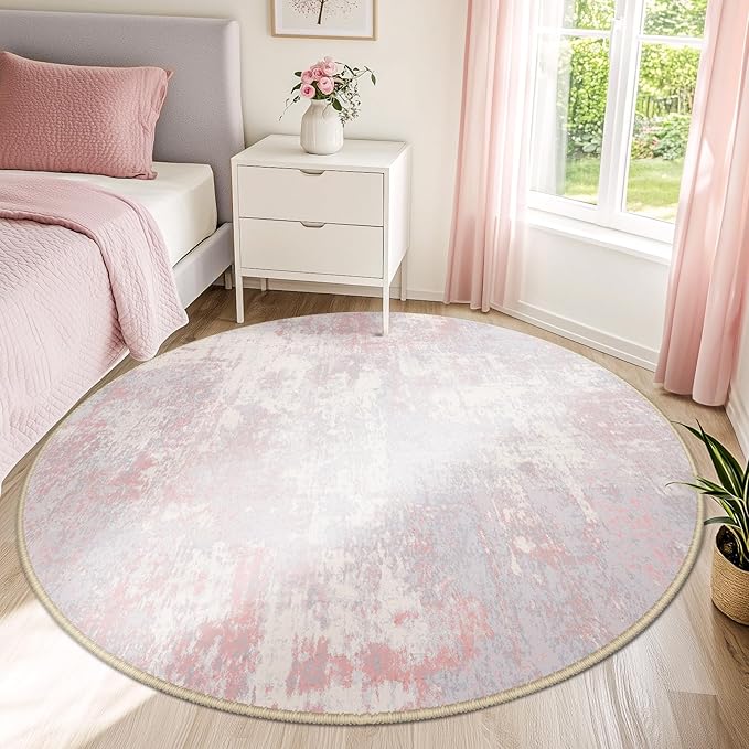 RELEANY Washable Round 4ft Area Rug by RELEANY