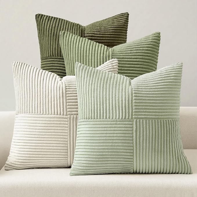 MIULEE Summer Light Green Decorative Throw Pillow Covers 20x20 Inch Set of 4 by MIULEE