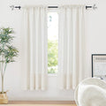 RYB HOME Linen Curtains 72 inches Long- Linen Textured Blend Privacy Sheer Shabby Chic Window Treatment for Living Room Nursery Farmhouse Home Office Farmhouse, Set of 2