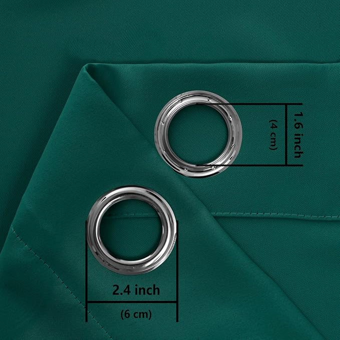 Blackout Curtains for Bedroom, Hunter Green, 52 x 36 Inch, 2 Panels | Thermal - Image 6