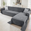 2 Pieces Sectional Couch Covers L Shaped Cover L Dark Gray | Thick Washable by Unknown