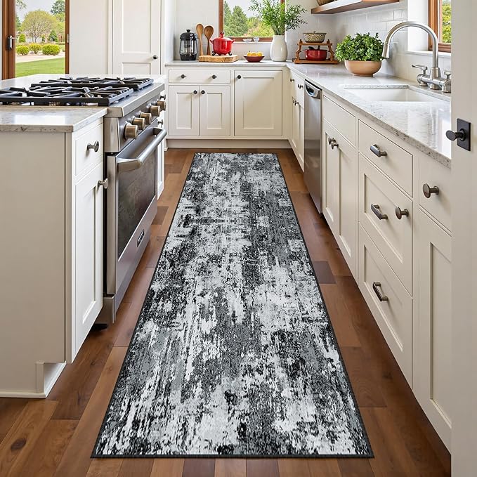RELEANY Washable Runner 2'x10' Abstract Area Rug by RELEANY