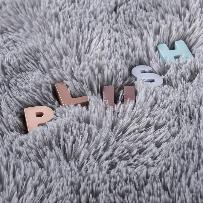 4x6 Grey Fluffy Soft Area Rug Non-Slip - Image 9