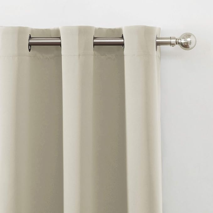 Light Beige Thermal Blackout Curtains/52 x 63 Inch/Set of 2 Panels Room - Image 7
