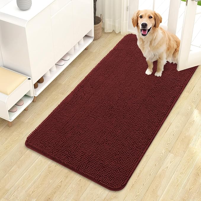OLANLY Dog Door Mat for Muddy Paws 44x24, Super Absorbent Chenille Mud Mat | by OLANLY
