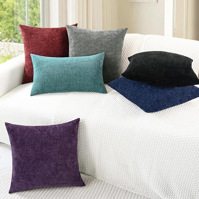 CaliTime Decorative Couch Throw Pillow Covers 18 X 18 Inches Black | Pack of 4 - Image 4