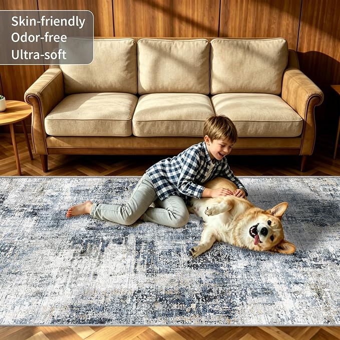 2x3 Small Washable Area Rug: Non-Slip Door Mat Midnight Sky | Dense Low Pile - Image 6