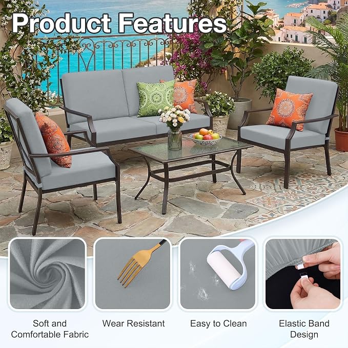 Waterproof Outdoor Cushion Covers, Stretch Patio Slipcovers | UV Resistant - Image 7