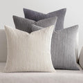 MIULEE Soft Corduroy Decorative Throw Pillow Covers Neutral Grey 20x20 | Set of by MIULEE