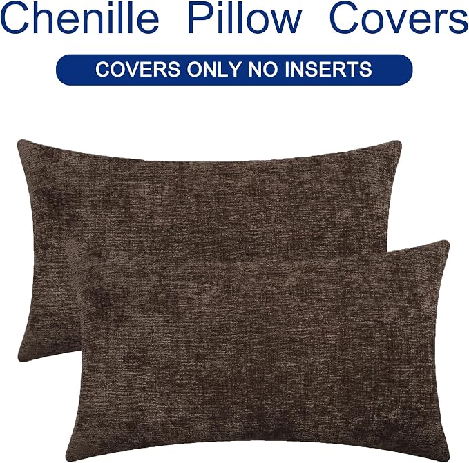 CaliTime Decorative Couch Throw Pillow Covers 26 X 16 Inches Coffee | Pack of 2 - Image 6
