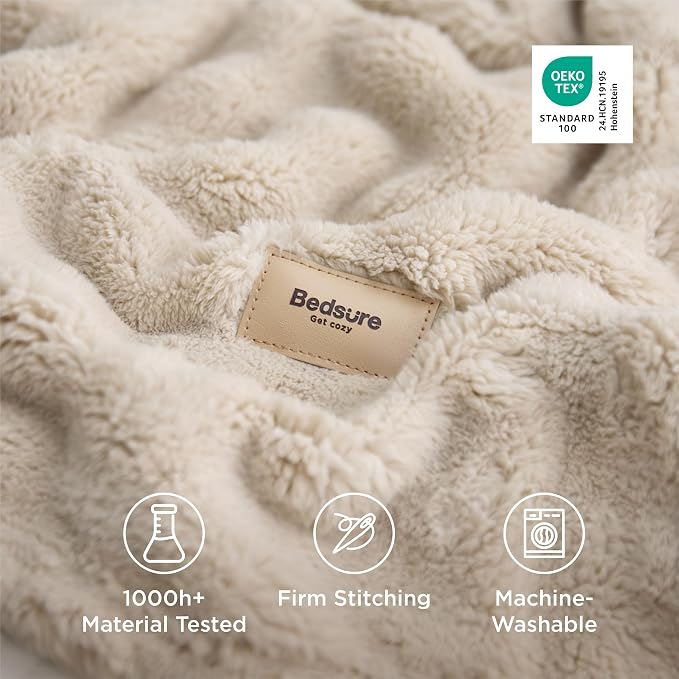 Bedsure Beige Twin XL Blankets for Bed - Image 5
