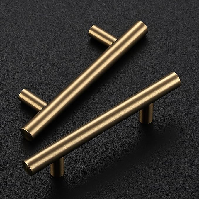 Ravinte 45 Pack 5 Inch Cabinet Pulls Champagne Bronze Stainless Steel Kitchen Drawer Pulls Cabinet Handles 5 InchLength, 3 Inch Hole Center