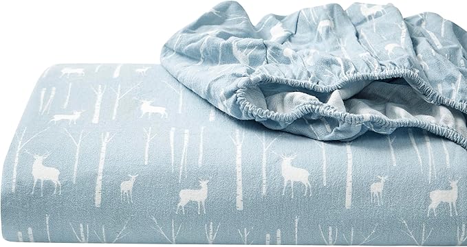 Eddie Bauer - Queen Sheets, Cotton Flannel Bedding Set, Brushed For Extra Softness, Cozy Home Decor (Birch Forest, Queen)