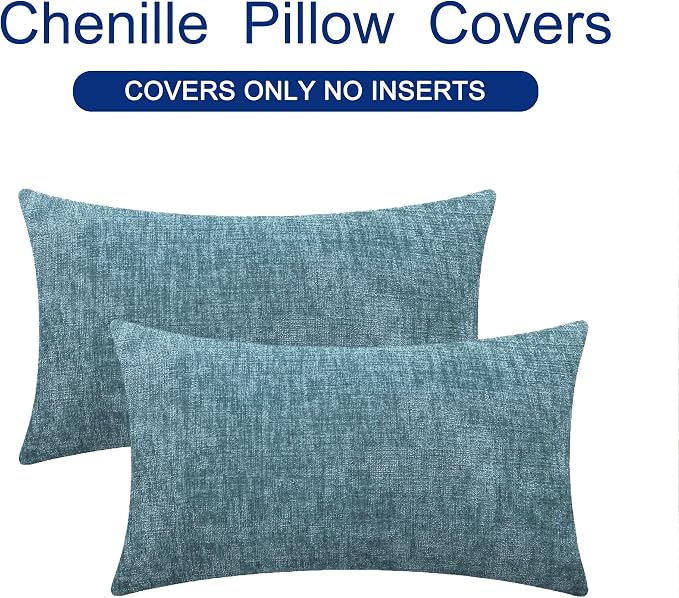 CaliTime Decorative Couch Throw Pillow Covers 26 X 16 Inches Smoke Blue | Pack - Image 6