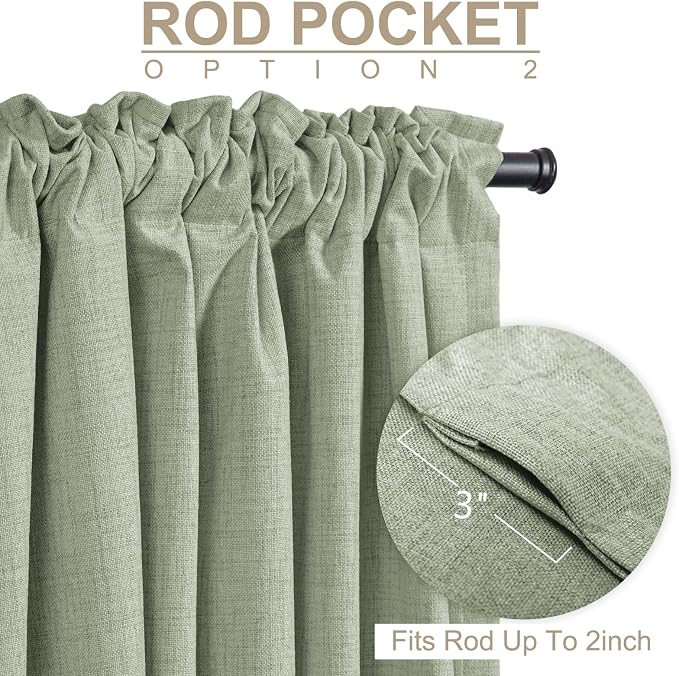 Faux Linen Total Blackout Curtains - Image 4