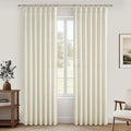 Cream Beige Linen Sheer Curtains 90 Inches Long by PleatedDrapes