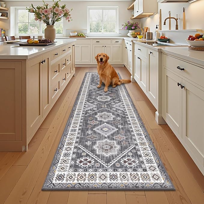 HEBE Boho Kitchen Mats for Floor 24''x96'', Non Slip Washable Runner Rug | - Image 8