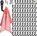 Coat Hooks-80 Pack Farmhouse Hooks with 160Pcs Metal Screws,Black Decorative Rustic Coat Hooks Rack,Wall Mounted Single Prong Robe Hook, Vintage Organizer Hanging Wire Hook Key Hooks