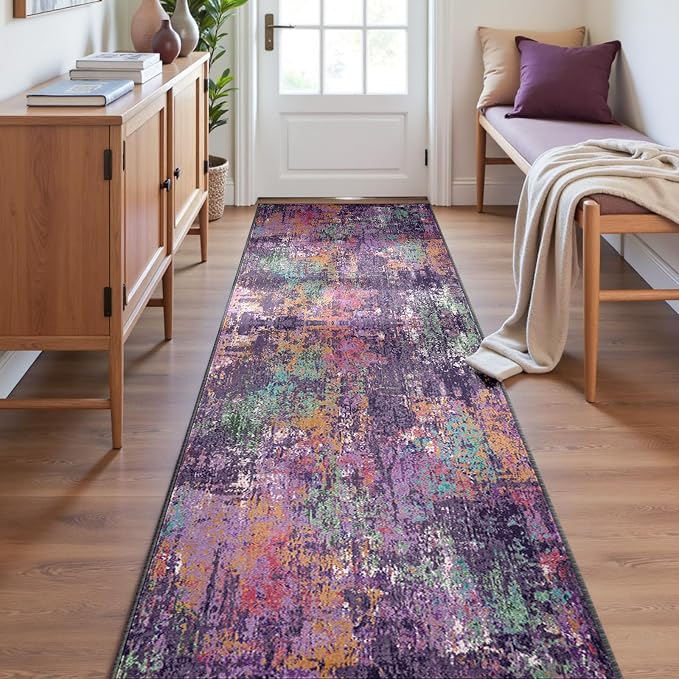 RELEANY Washable Runner 2'x6' Abstract Area Rug - Image 4