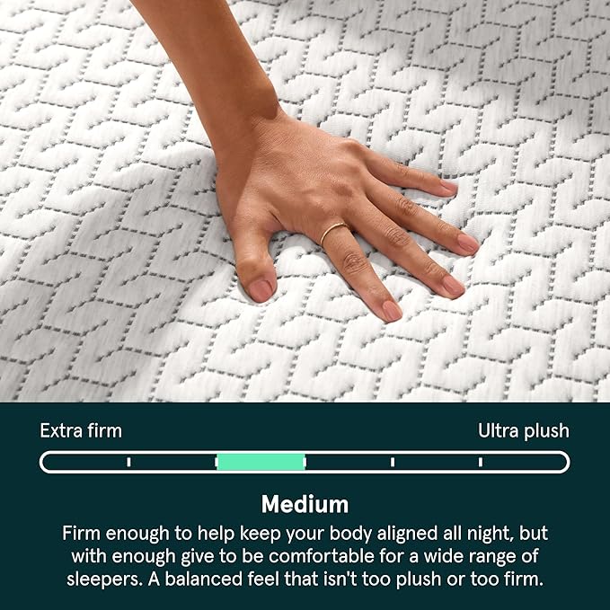 Tuft & Needle Original Hybrid Medium Full Mattress, Adaptive Foam, Individually-Wrapped Coils, Cooling Pressure Relief, 100 Night Trial, Fiberglass-Free, CertiPUR-US, 10-Year Limited Warranty