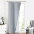 Vision Home Blue Fog Pinch Pleated Full Blackout Curtains Linen Blended Room by VisionHome