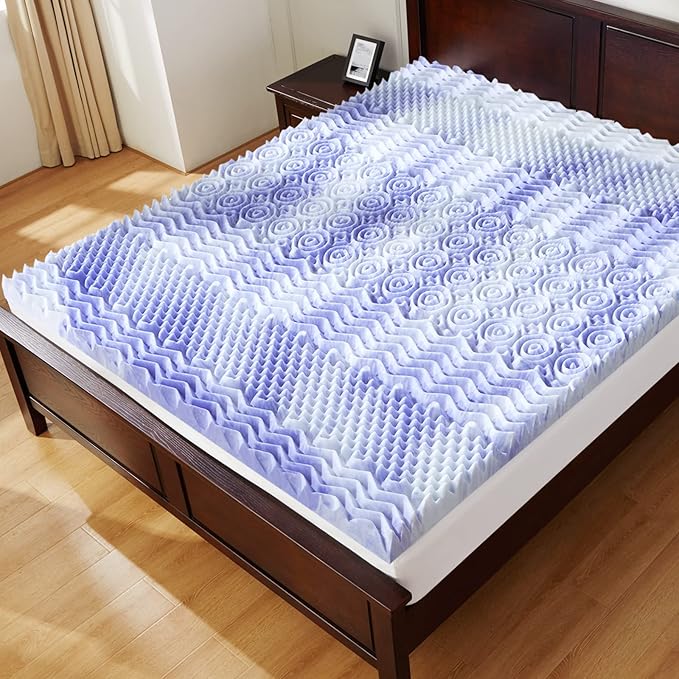 Dreamsmith 3 Inch Queen Memory Foam Mattress Topper,Gel Infused 7-Zone Foam Mattress Topper for Pressure Relief, CertiPUR-US Certified, Queen Size Mattress Pad
