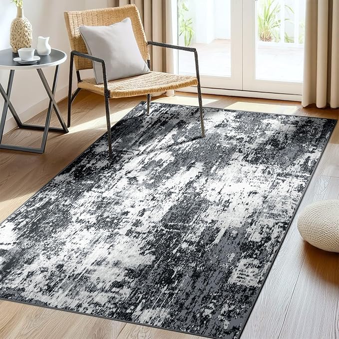 RELEANY Washable 4'x5' Abstract Area Rug - Image 3
