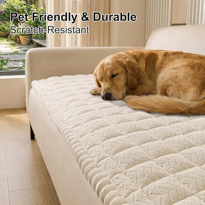 Smiry Couch Cover for Dogs, Non Slip Fuzzy Pet Sofa Covers Washable | Sofa - Image 2