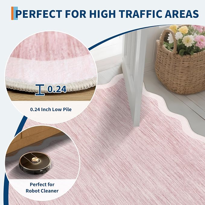 GarveeHome Scalloped Washable Runner Rug 2x6 Non Slip Kitchen Rug - Image 6
