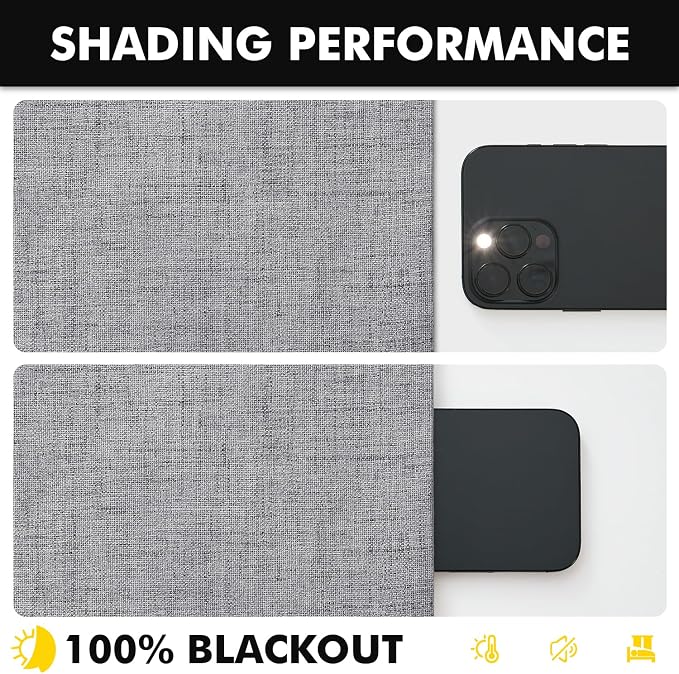 MIULEE 100% Blackout Linen Curtains 42 x 90 Inch Glacier Gray 2 Panels | - Image 7