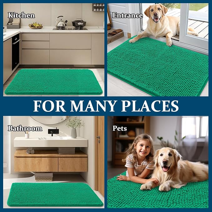 OLANLY Dog Door Mat for Muddy Paws 30x20, Super Absorbent Chenille Mud Mat | - Image 8