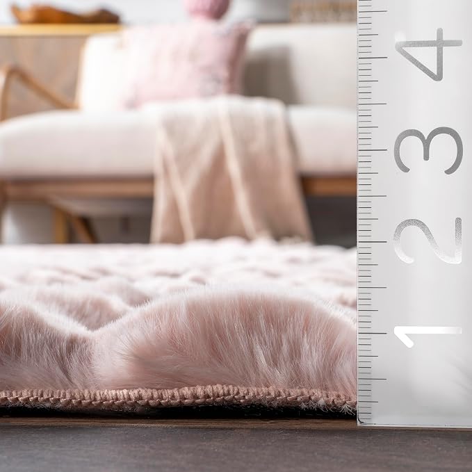 nuLOOM Jeni Blush Checkered Washable Area Rug - Image 2