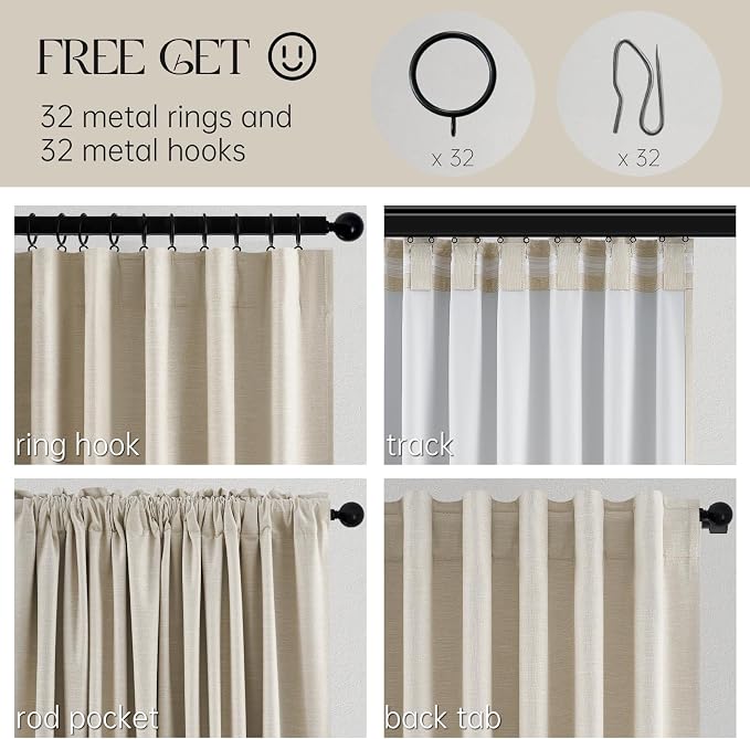 Topfinel Extra Long 132 Inch 100% Blackout Curtains - Image 5