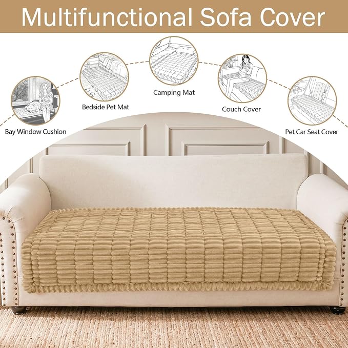 Couch Cover for Dogs, Washable Non Slip Plush Flannel Sofa Protector | Thick - Image 3