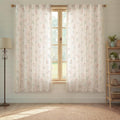 Boho Floral Light Filtering Curtains 72 Inch 2 Panels Linen Texture | Farmhouse by Unknown
