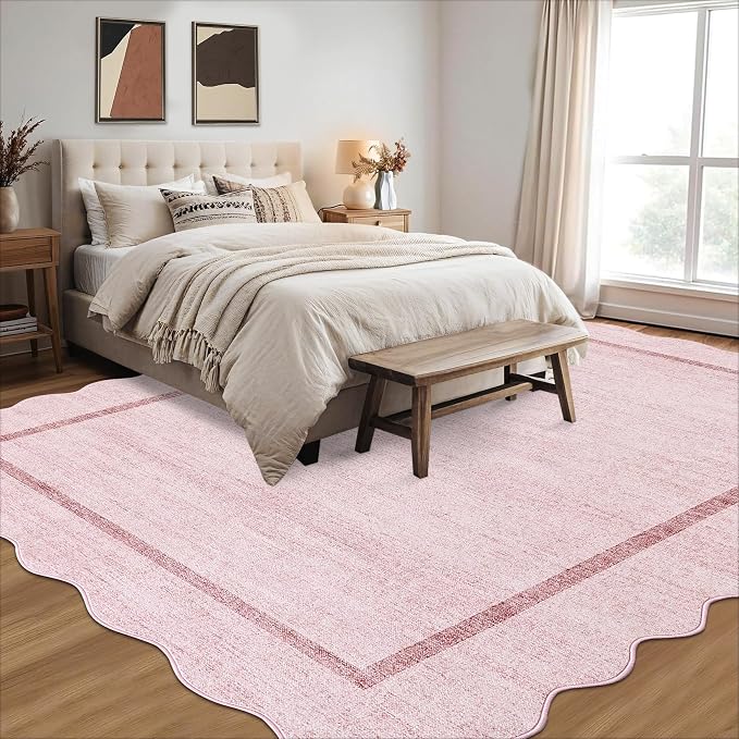 GarveeHome Scalloped Living Room Rug 5x7 Area Rug Washable Non Slip - Image 3