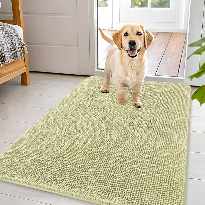 OLANLY Dog Door Mat for Muddy Paws 44x32, Super Absorbent Chenille Mud Mat | by OLANLY